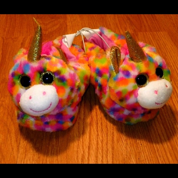 NWOT Girl’s Unicorn Nighttime Slippers - Picture 1 of 3